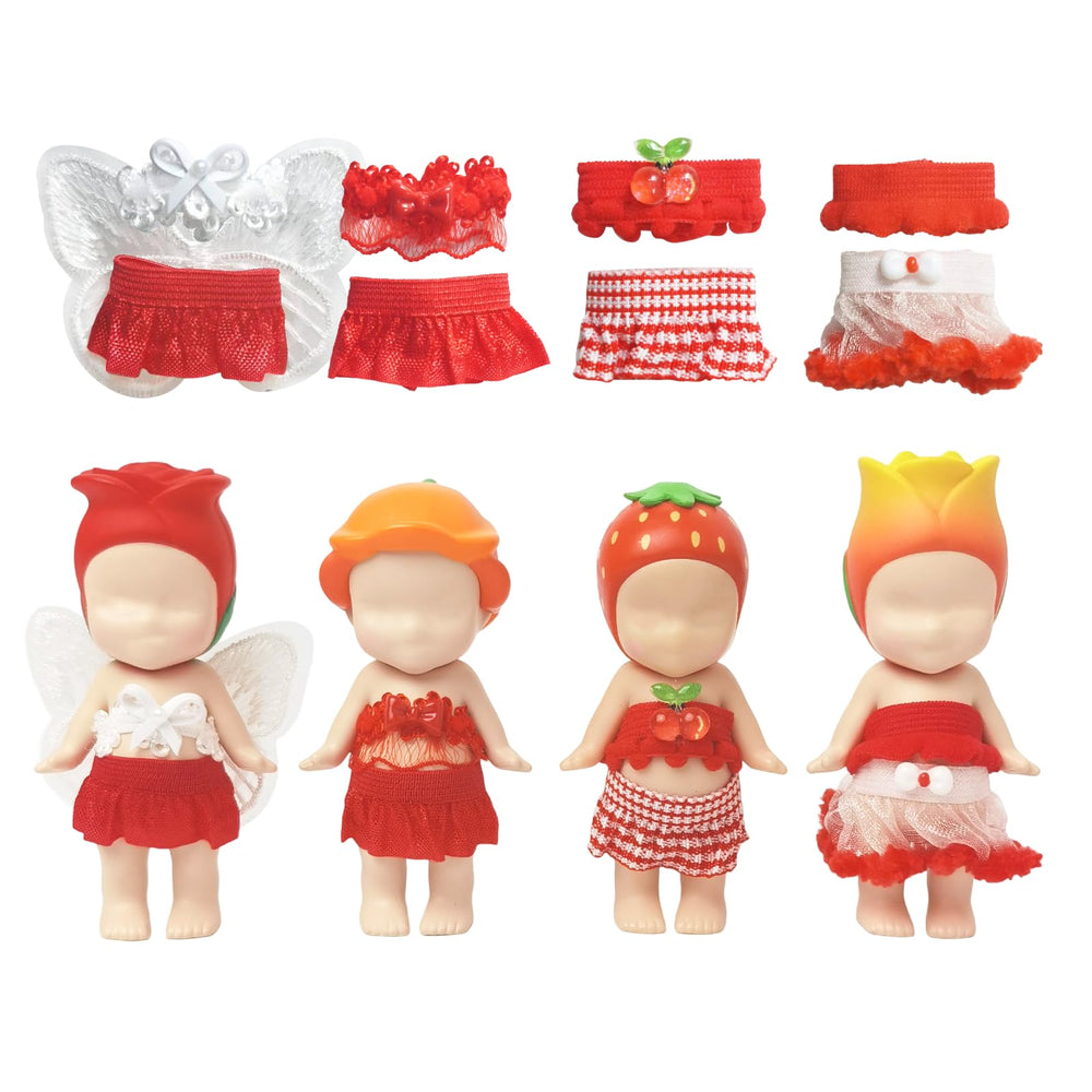 Kaitiaki Wine Cherry Gala outfits for 3-inch Sonny Angel dolls, ideal for display and photography.