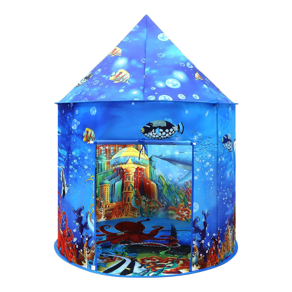 KAIVEE Ocean Kids Play Tent mermaid design supports imaginative undersea play