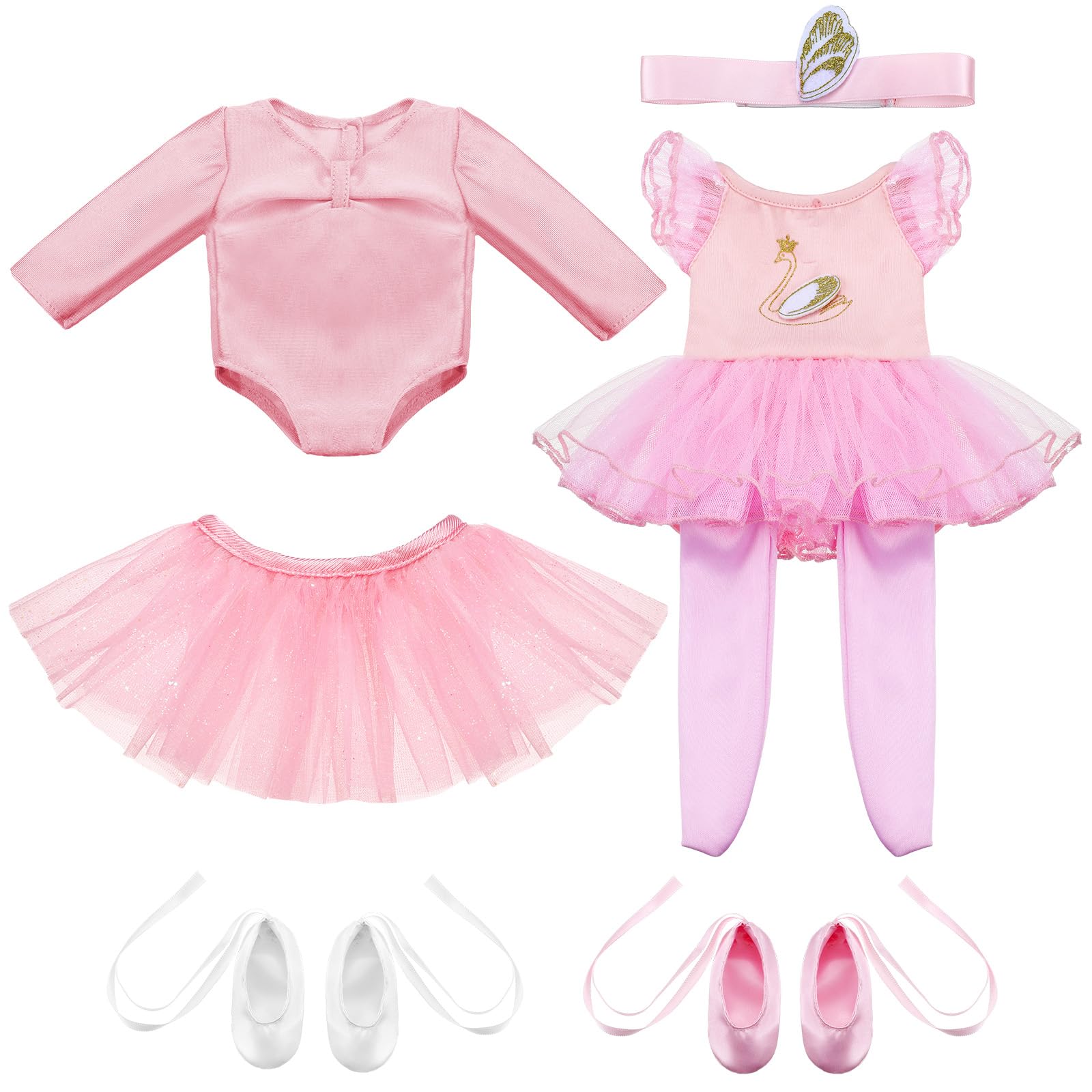 Kajaia 18-inch doll tutu set for imaginative dress-up play