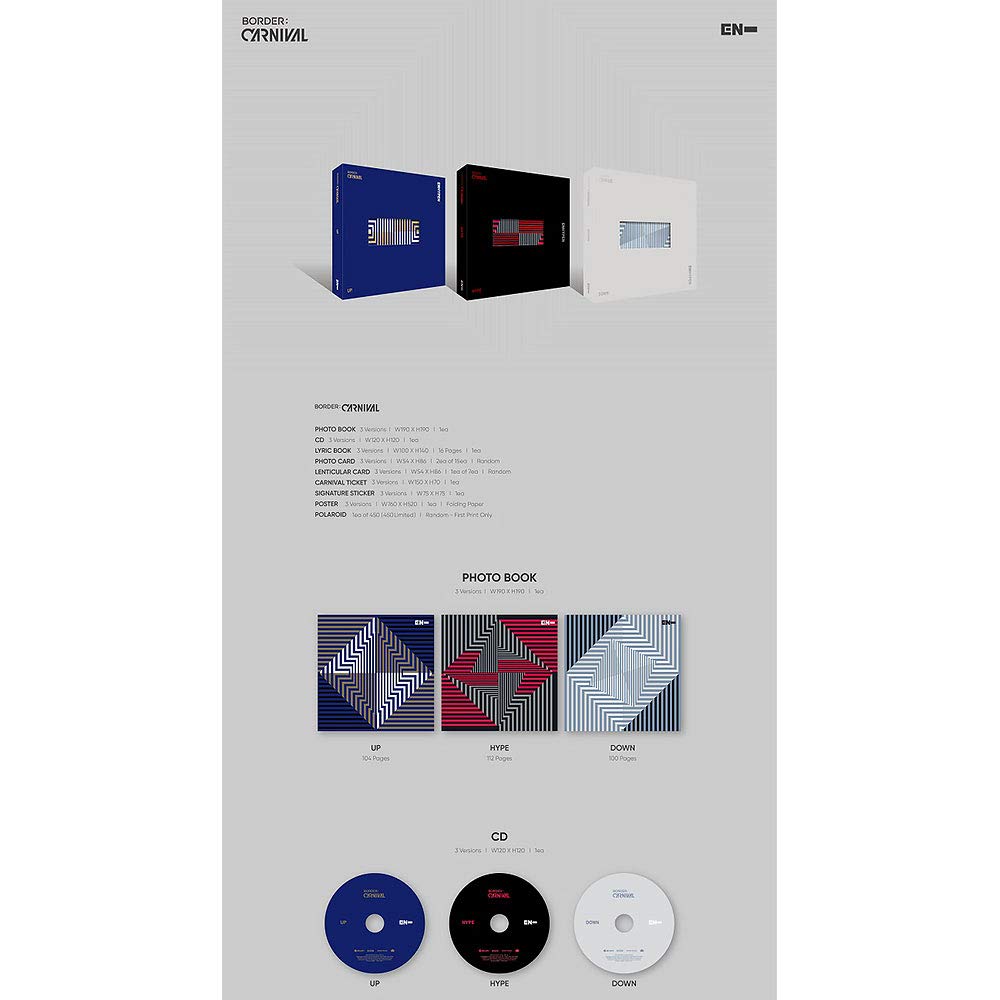 KAKAO M ENHYPEN Border Carnival photobook pages with lyrics and art-ready layouts for fans