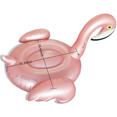 Kakashi flamingo ride-on inflatable with two handles for easy mounting