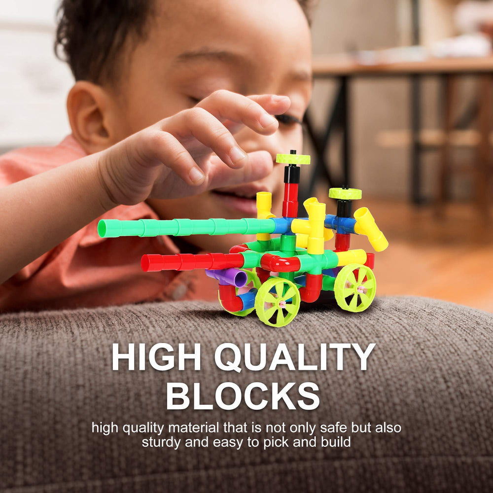 KAKATIMES STEM blocks tower setup supports fine motor skills and planning.