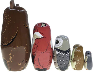 Kakeah wooden matryoshka 5-piece set for learning and gifting