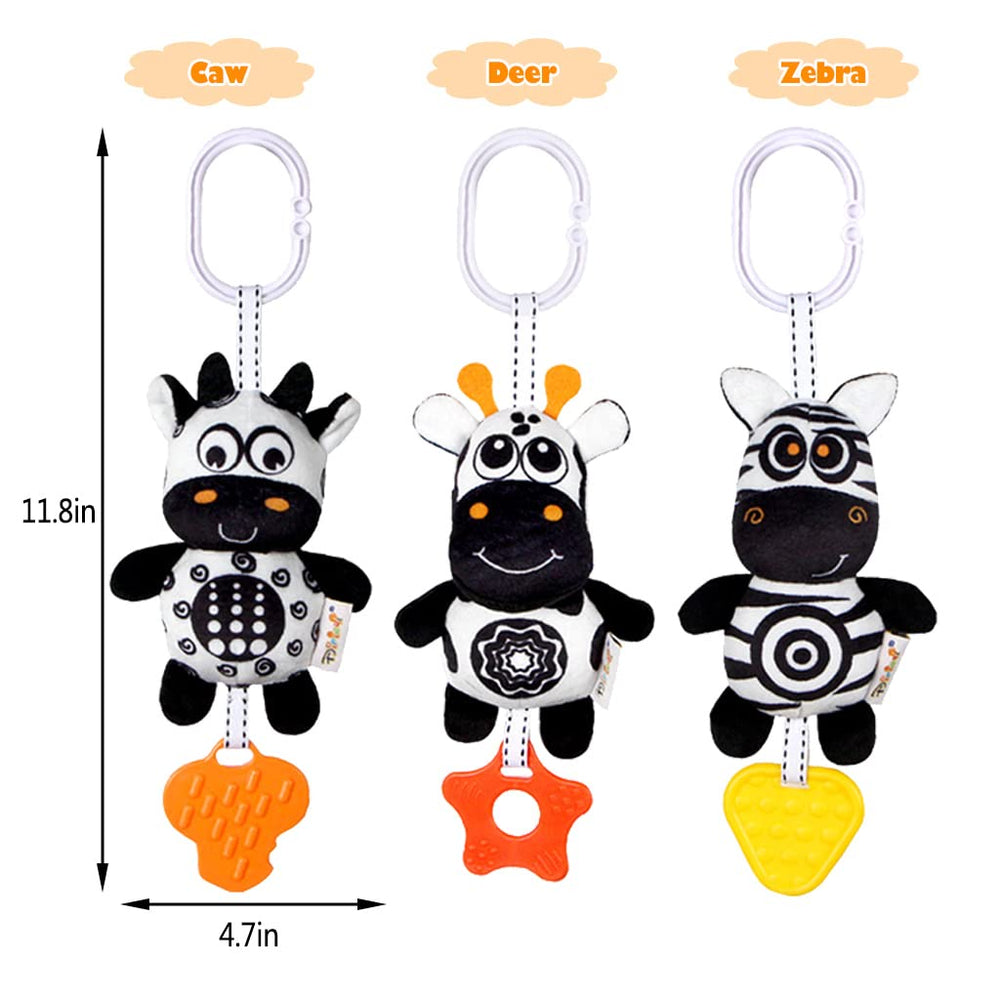 KAKIBLIN soft plush hanging toy for stroller, car seat, or crib exploration.