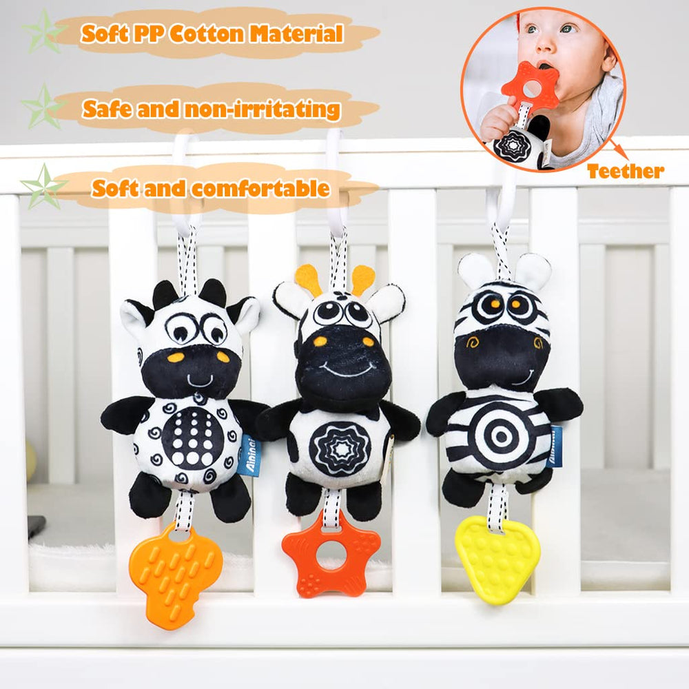 KAKIBLIN teether on the hanging toy provides safe gum relief for babies.