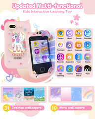 KAKTIN Kids Smart Phone Toy side view, compact for portable play.