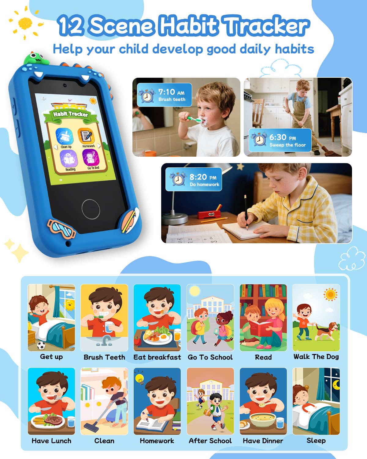 KAKTIN camera mode captures memories with 23 stickers for photos.