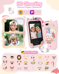 KAKTIN Kids Smart Phone Toy video function supports storytelling play.