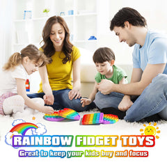 Kakukokas circle-shaped pop fidget in rainbow colors for quick stress relief
