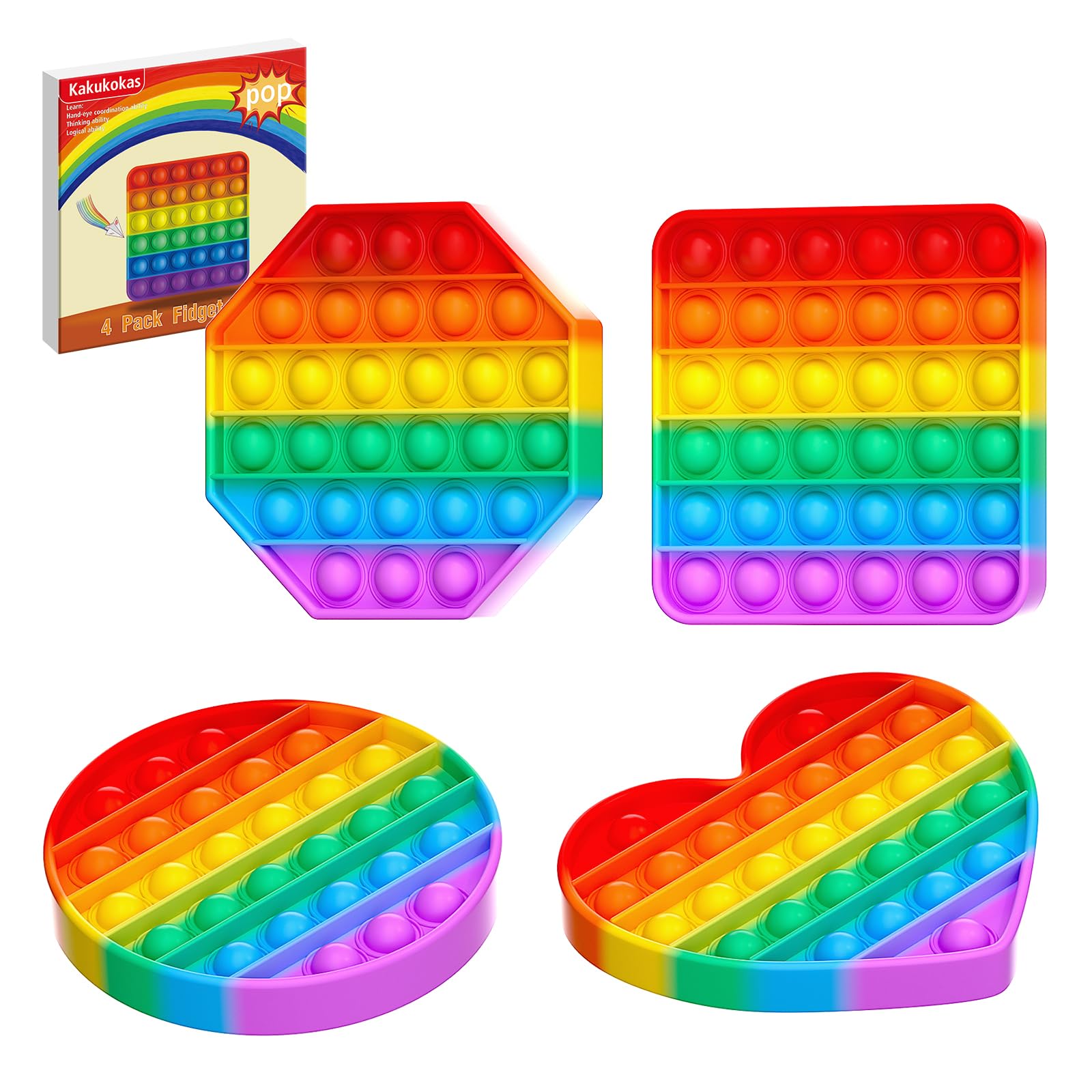 Kakukokas heart-shaped pop fidget for calming focus and tactile play