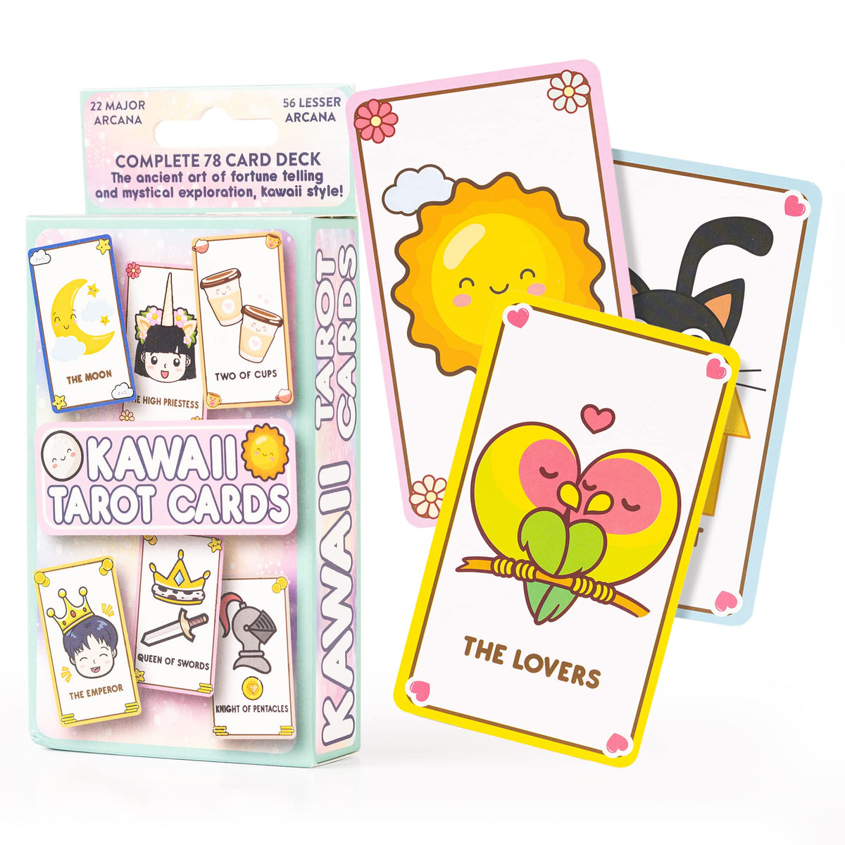 Kalan Cute Kawaii Tarot Cards box view, ideal gift for teens and beginners.