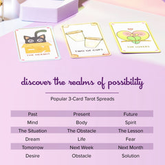 Kalan Cute Kawaii Tarot Cards glossy card stock, durable and traditional-feeling cards.
