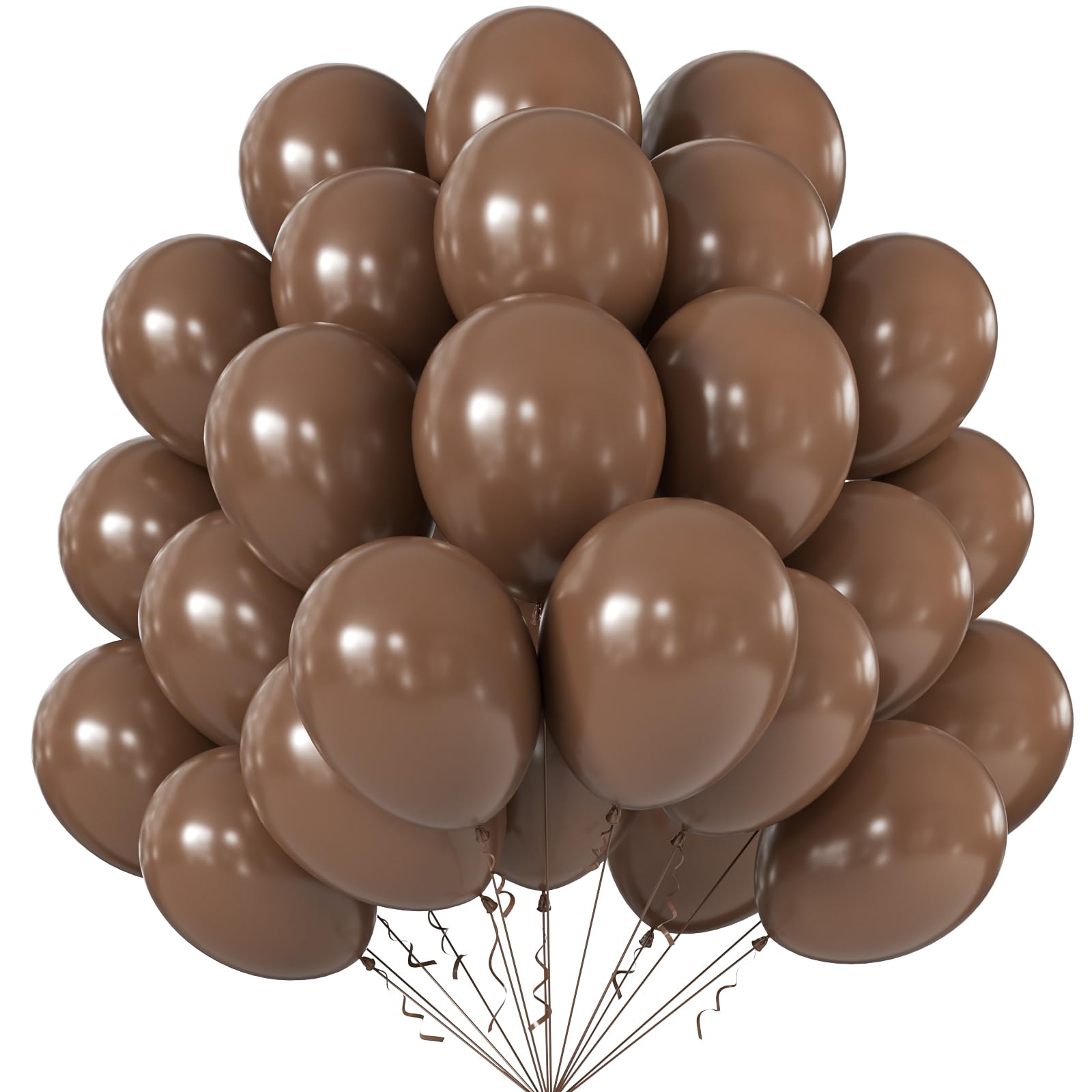 KALOR 10-inch brown balloons with durable latex for festive decor.
