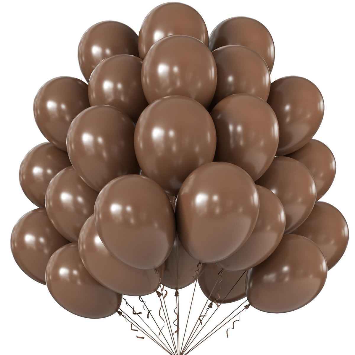 KALOR 10-inch brown balloons with durable latex for festive decor.