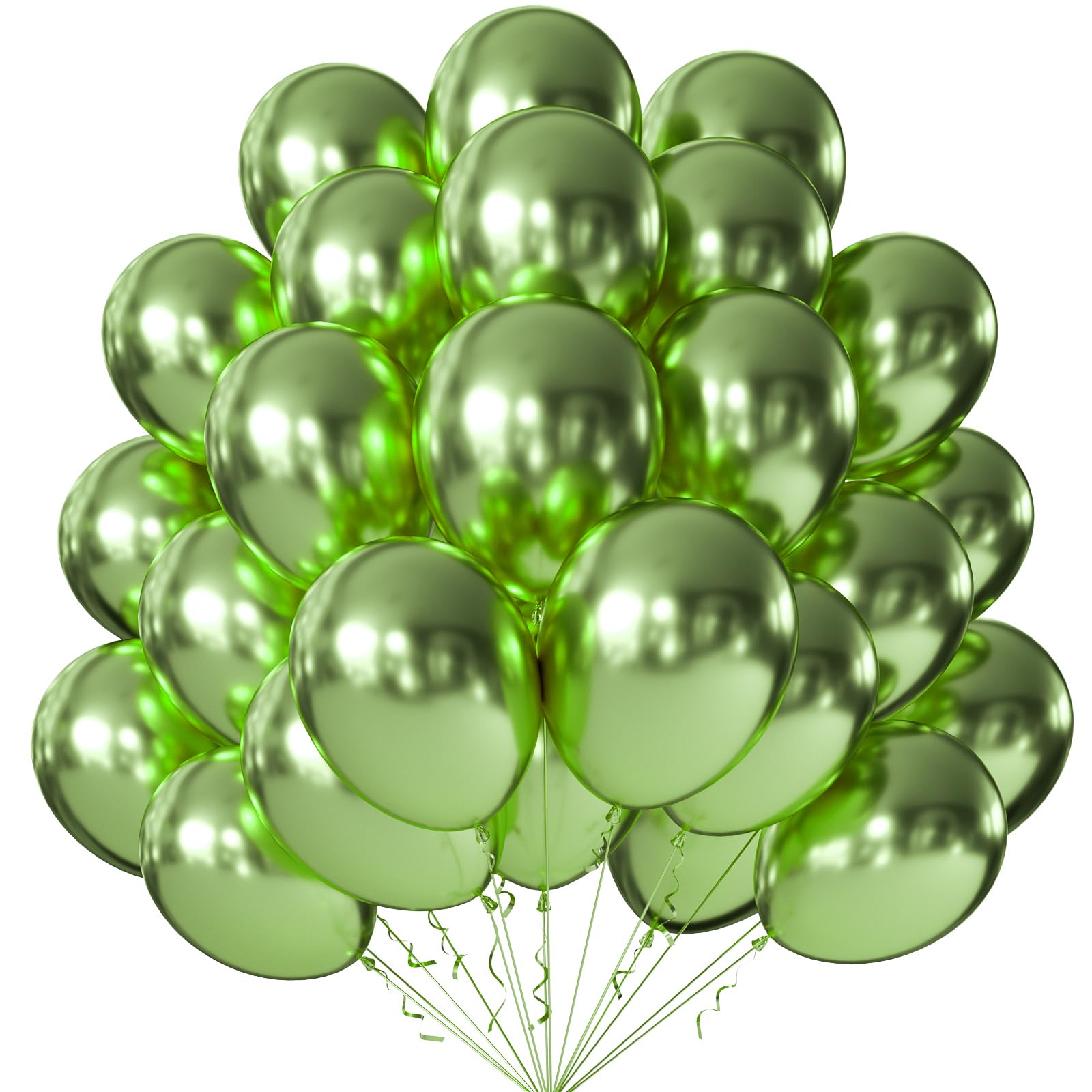 KALOR 10-Inch latex balloons in metallic lime green ideal for arches.
