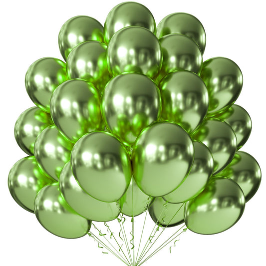 KALOR 10-Inch latex balloons in metallic lime green ideal for arches.