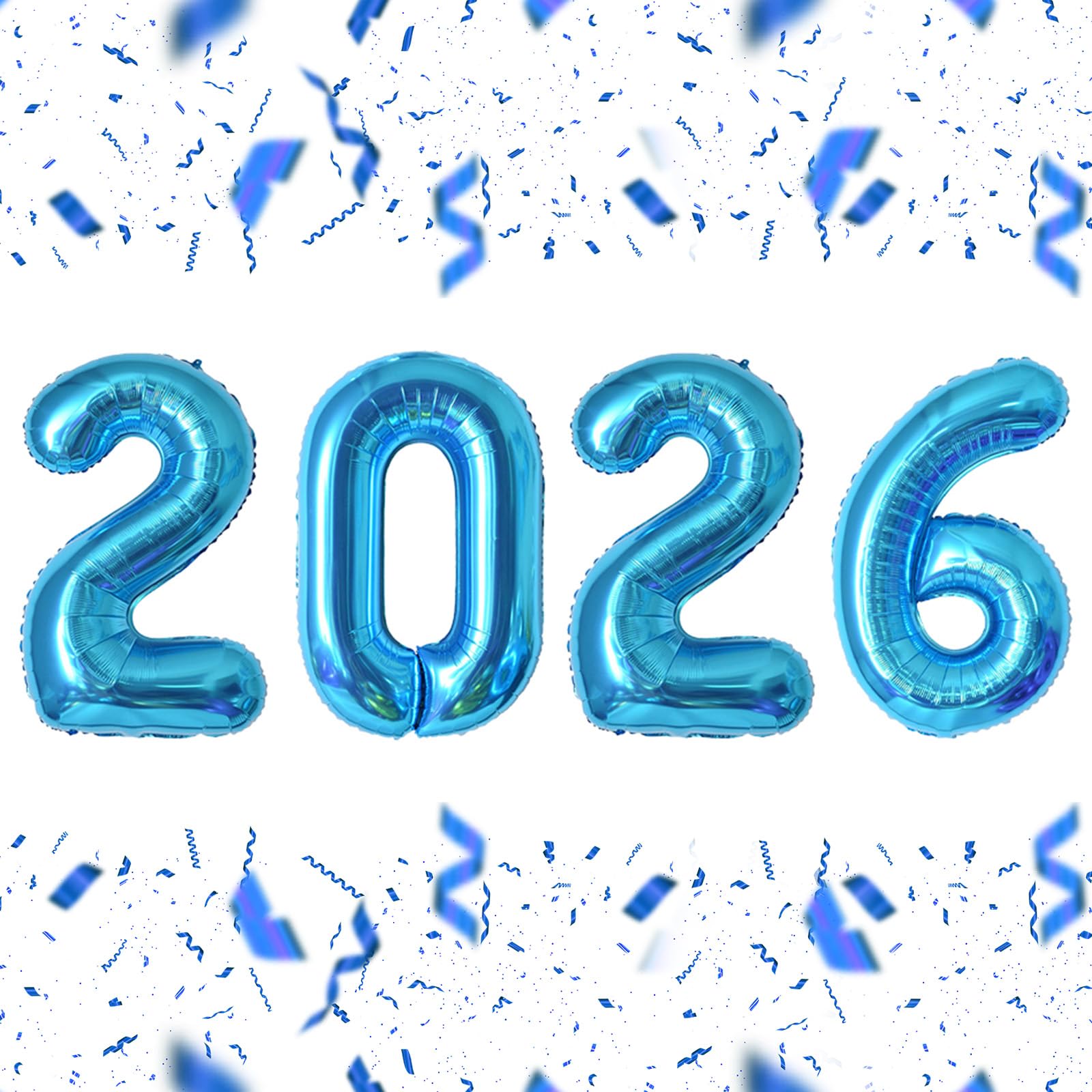 Kalor 32-inch blue foil 2026 balloon for a striking New Year photo backdrop