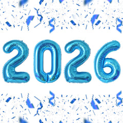 Kalor 32-inch blue foil 2026 balloon for a striking New Year photo backdrop