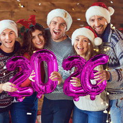KALOR 2026 New Year backdrop balloons brighten celebrations.