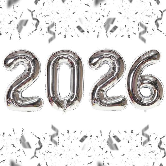 KALOR 2026 silver foil 16 inch balloon for a photo backdrop