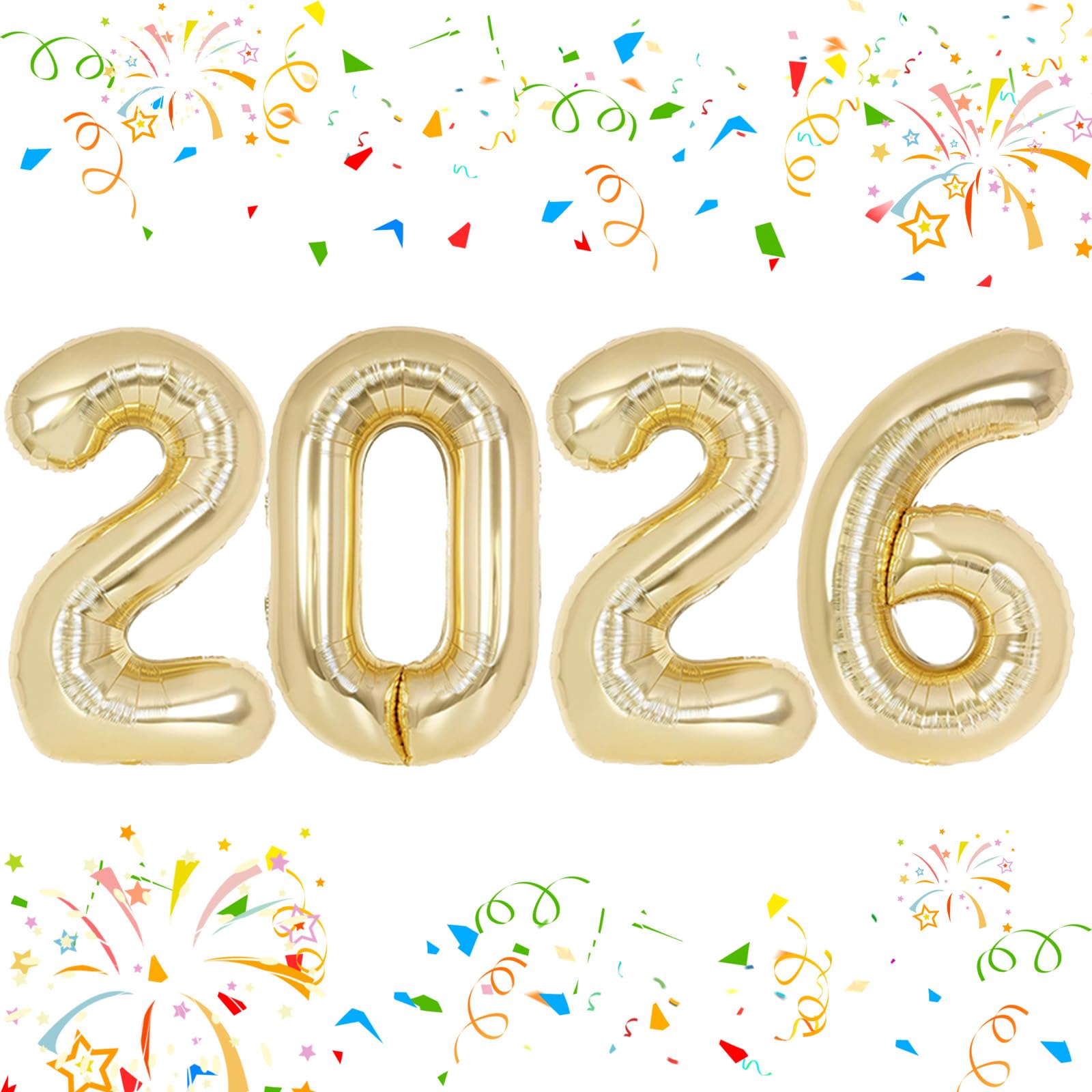 Kalor 2026 number balloons in light gold foil create a striking photo backdrop.