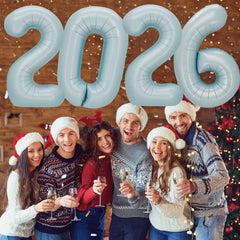 KALOR 2026 number balloons pastel blue foil for premium party decor