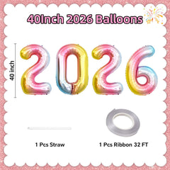 Kalor 42-inch 2026 number balloons hanging centerpiece for bold decor.