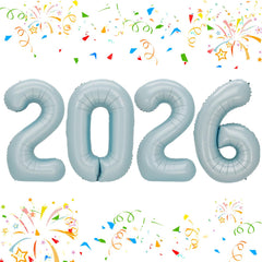 KALOR 42-inch 2026 number balloons pastel blue ideal for photo backdrops
