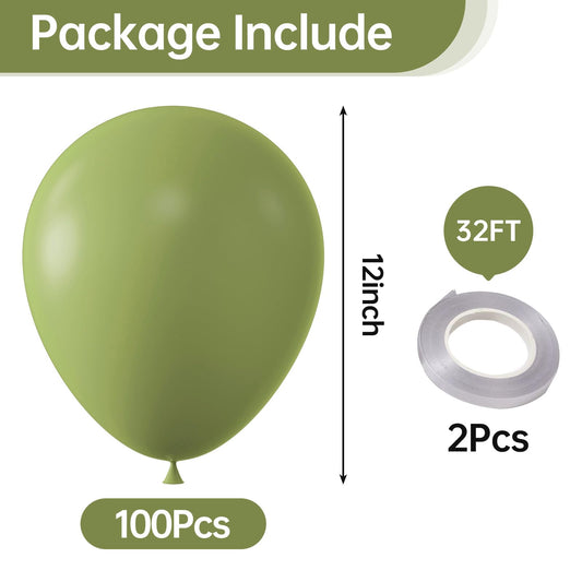 KALOR arch garland with avocado green balloons for color harmony
