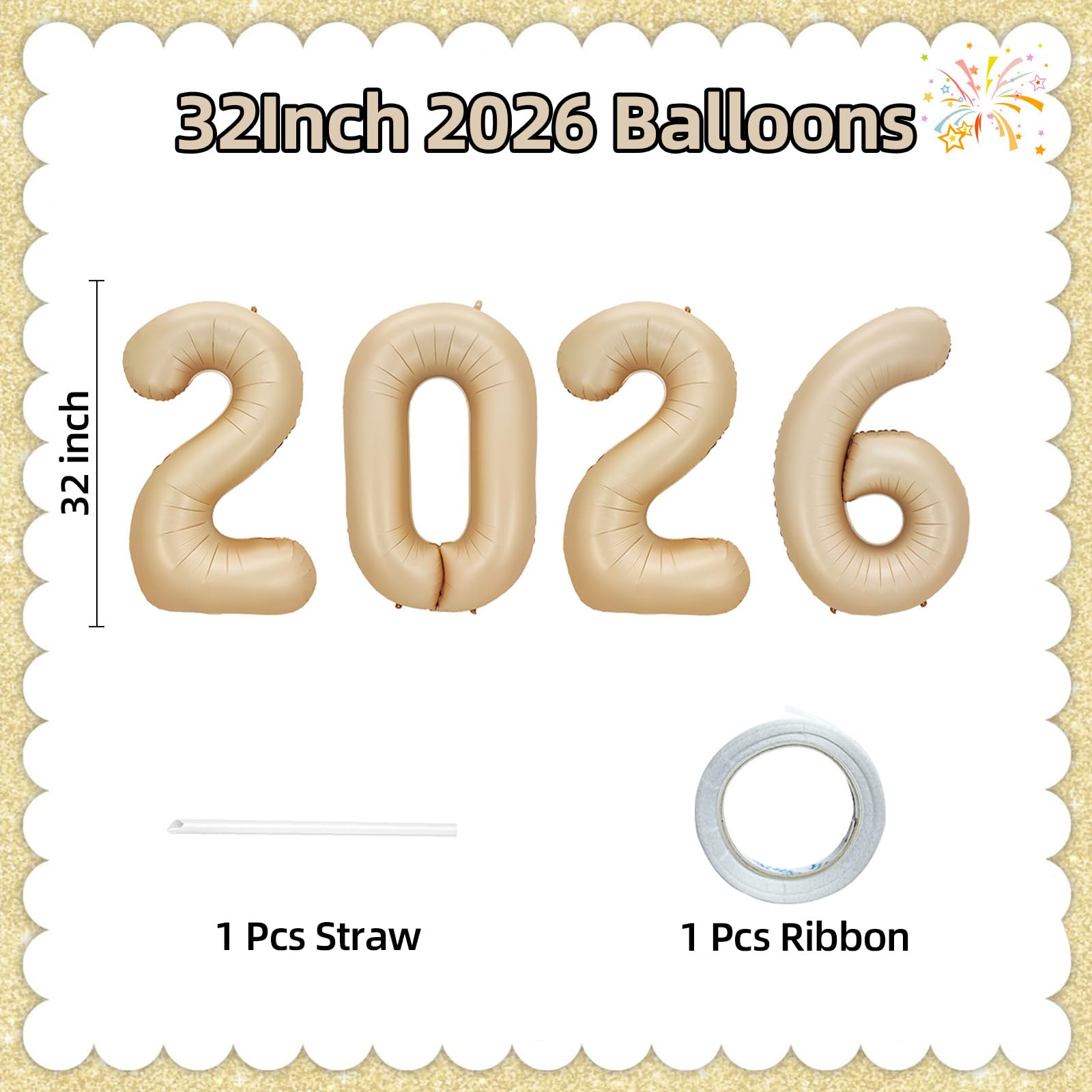 KALOR foil number balloons 2026, shiny and reusable for celebrations.