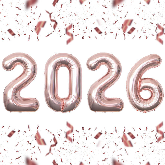 KALOR rose gold 2026 balloons close-up shine for elegant photo backdrop