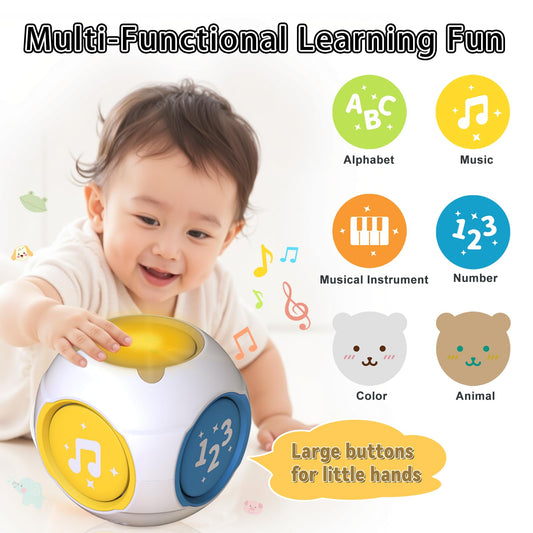 KALUYA 6-in-1 toy switches between English and Spanish for versatile learning moments.