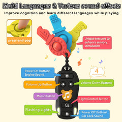 KALUYA Baby Keys Toy horn button activates sound cues for engaging play.
