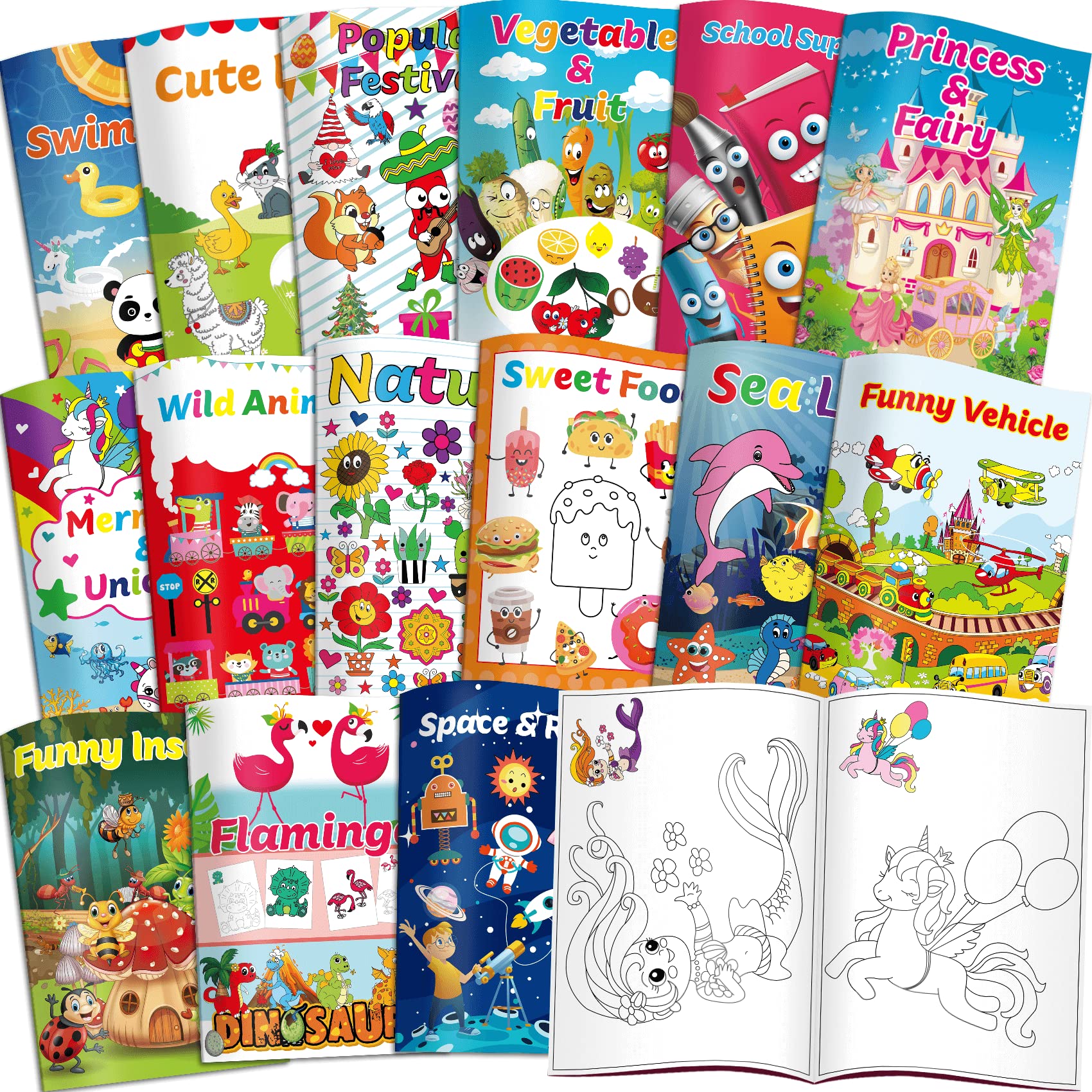 Kalysky 15Pack coloring books collection for travel-friendly creative play.