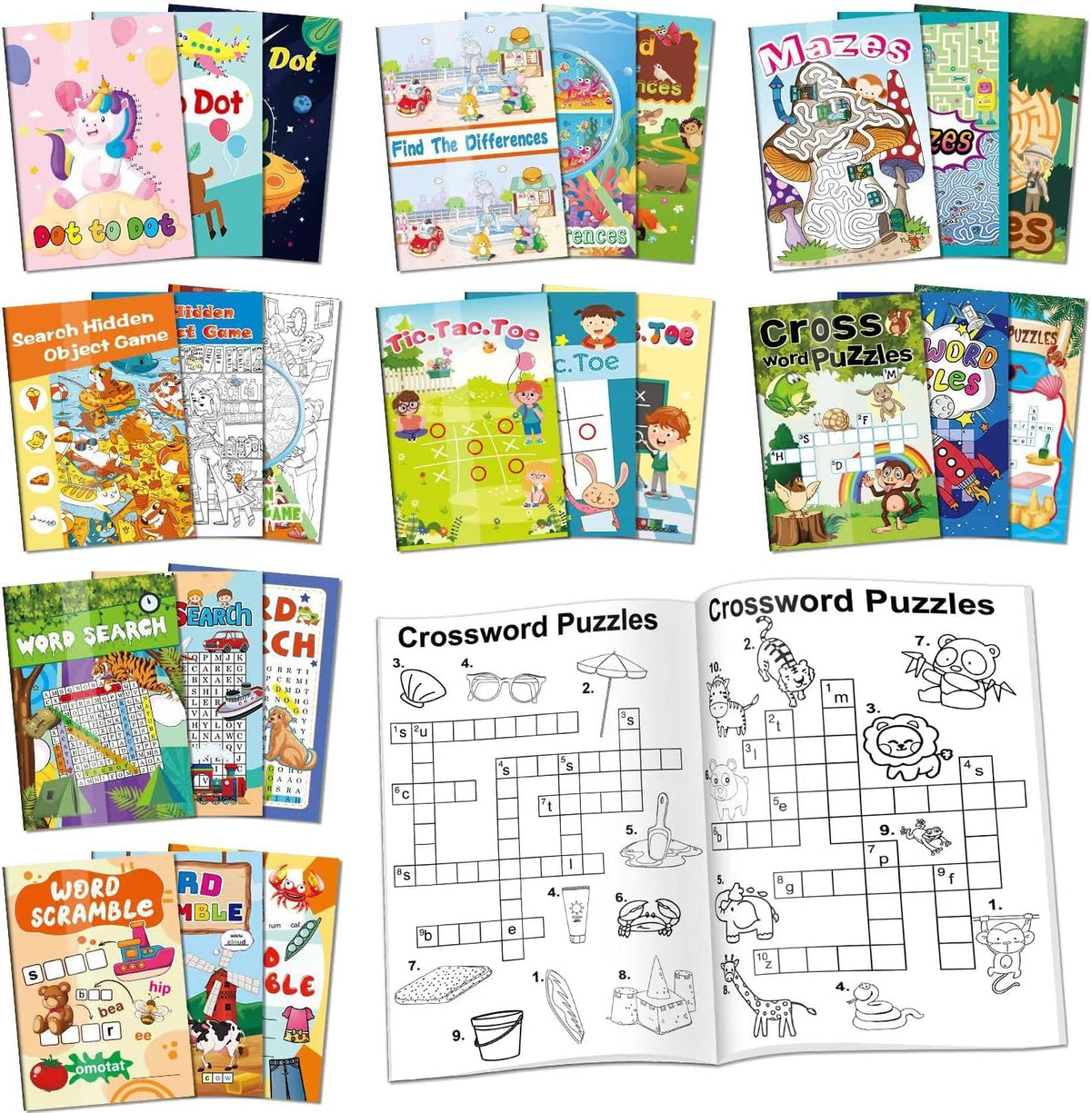 Kalysky 24 mini activity books collection cover for party favors and gifts