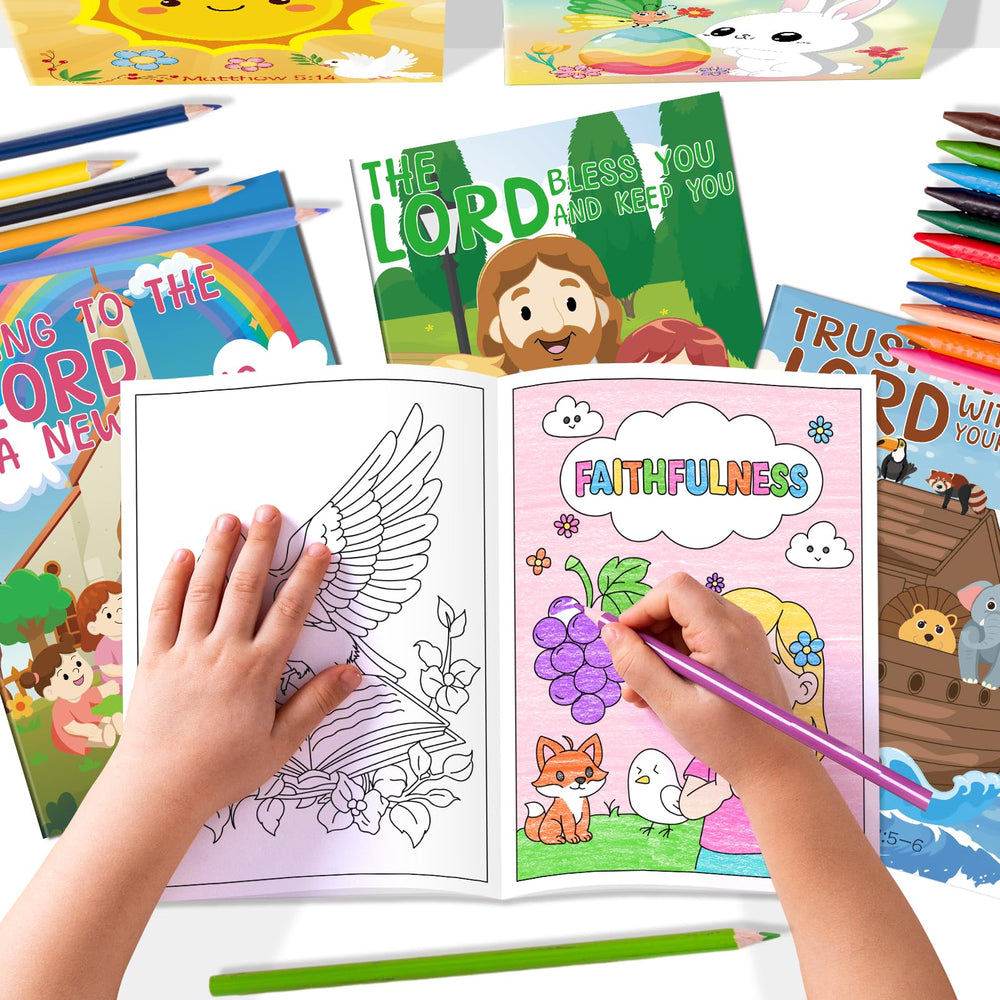 Kalysky Bible coloring book inside patterns featuring 72 designs for kids' creativity.