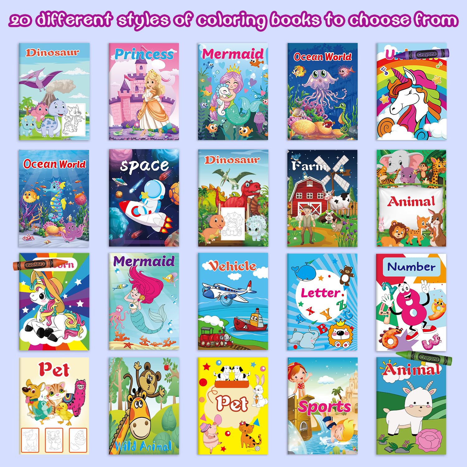 Kalysky coloring books variety shows themes ideal for classroom centers