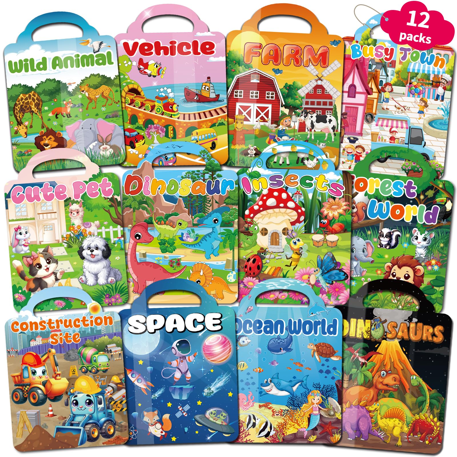 Kalysky dinosaurs 3D sticker book for toddlers offers vivid, reusable scenes for imaginative play.
