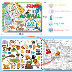 Kalysky Find The Animal Sticker Book color-coded scenes to boost recognition