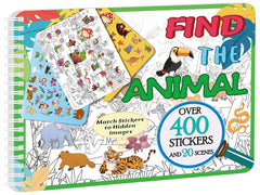 Kalysky Find The Animal Sticker Book scene 1 with animals and numbered stickers for easy searching