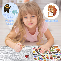 Kalysky Find The Animal Sticker Book spiral-bound pages lie flat for easy use