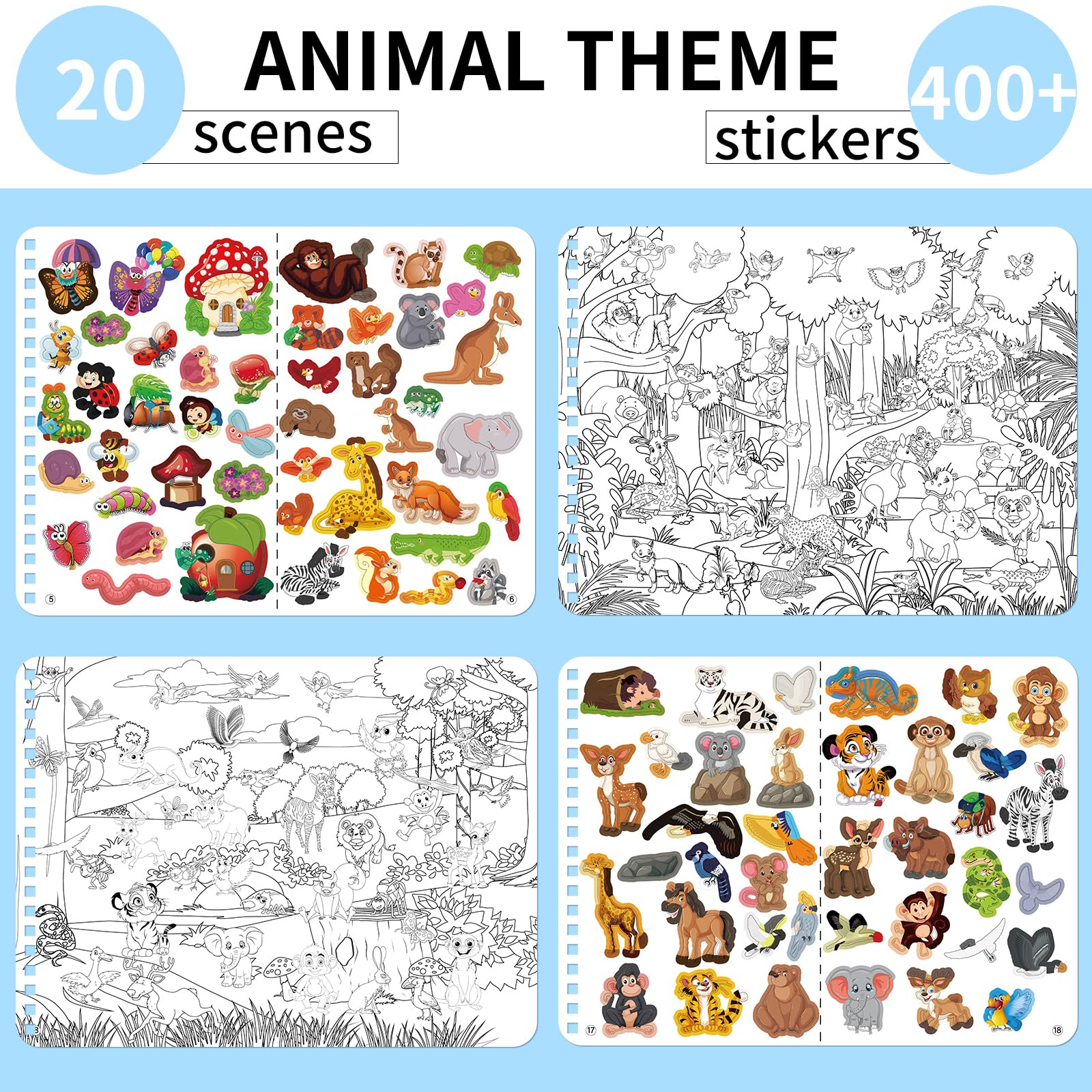 Kalysky Find The Animal Sticker Book sticker on car window for travel fun