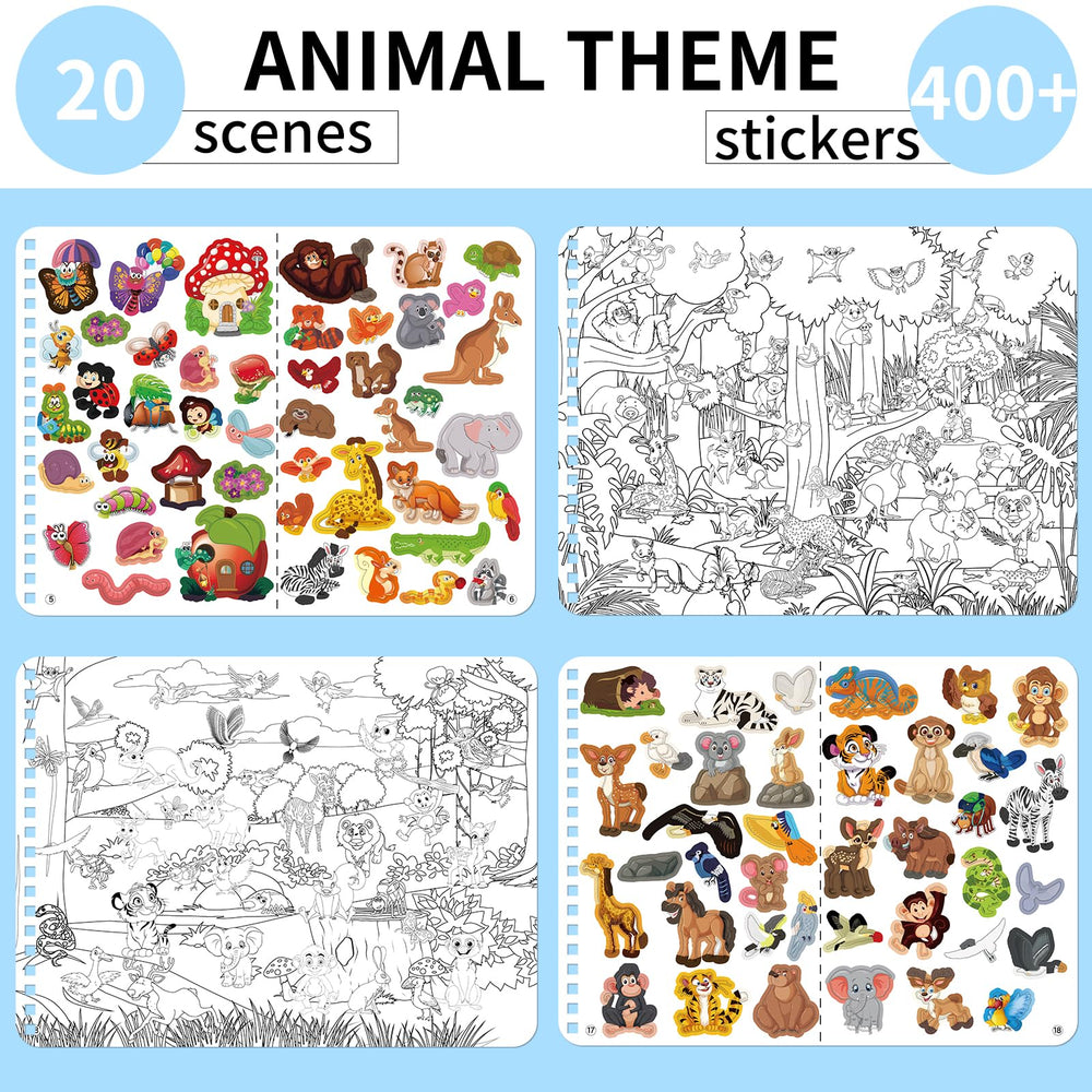 Kalysky Find The Animal Sticker Book sticker on car window for travel fun