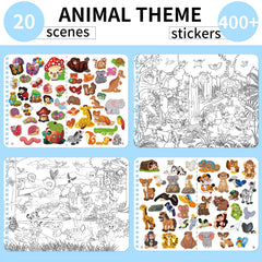 Kalysky Find The Animal Sticker Book sticker on car window for travel fun
