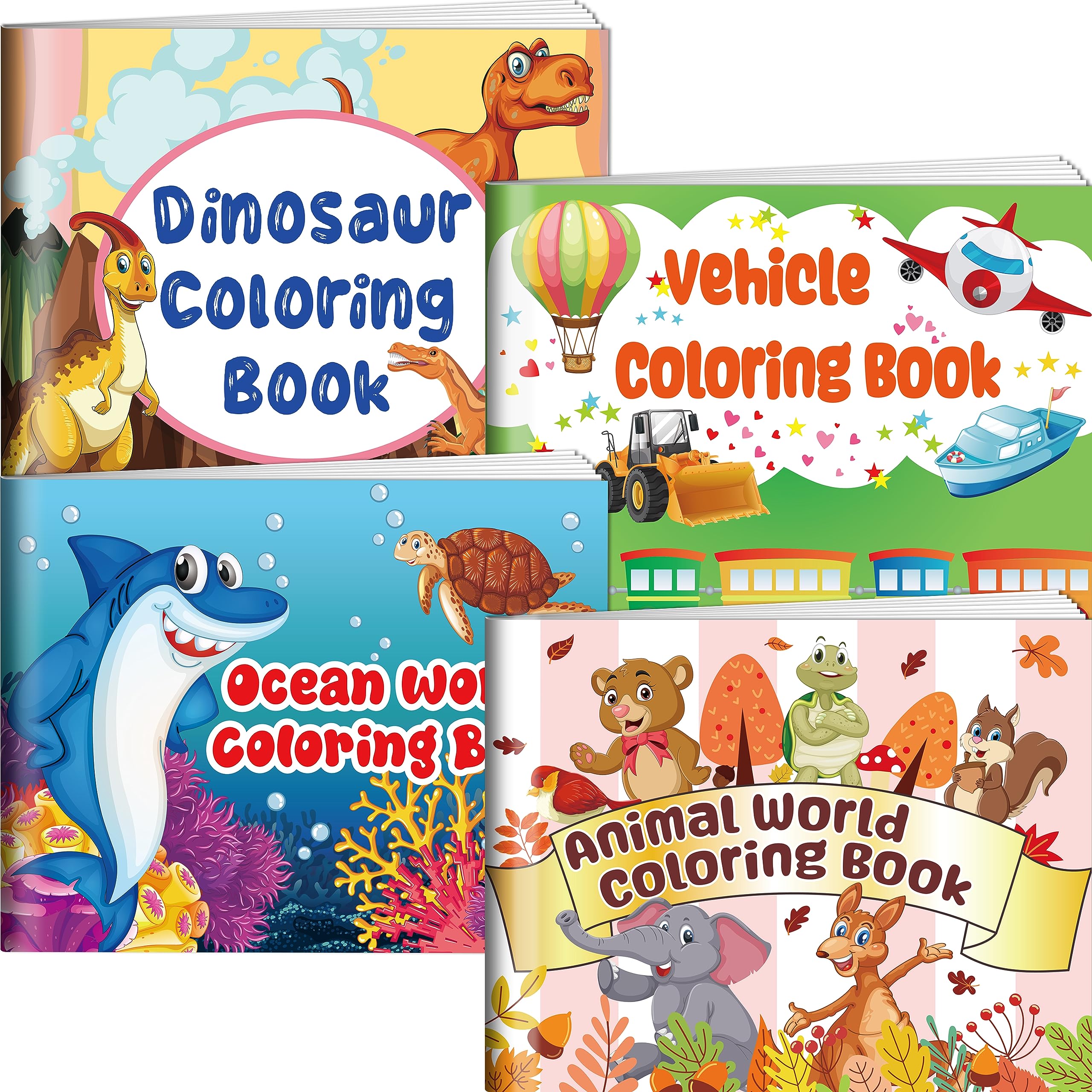 Kalysky four-pack coloring books cover with diverse themes for kids 2–8.