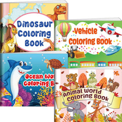 Kalysky four-pack coloring books cover with diverse themes for kids 2–8.
