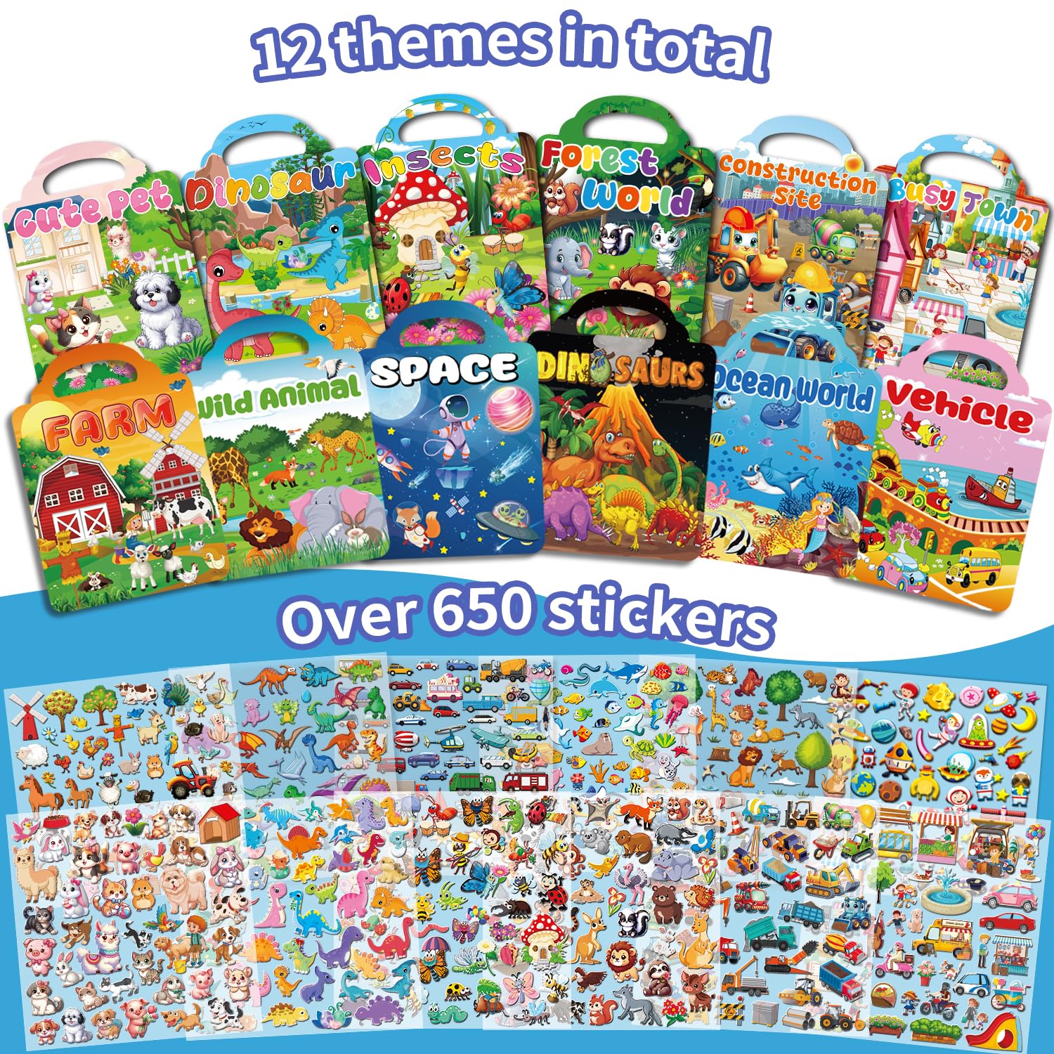 Kalysky insects 3D sticker book provides colorful, tear-resistant stickers for mess-free creativity.