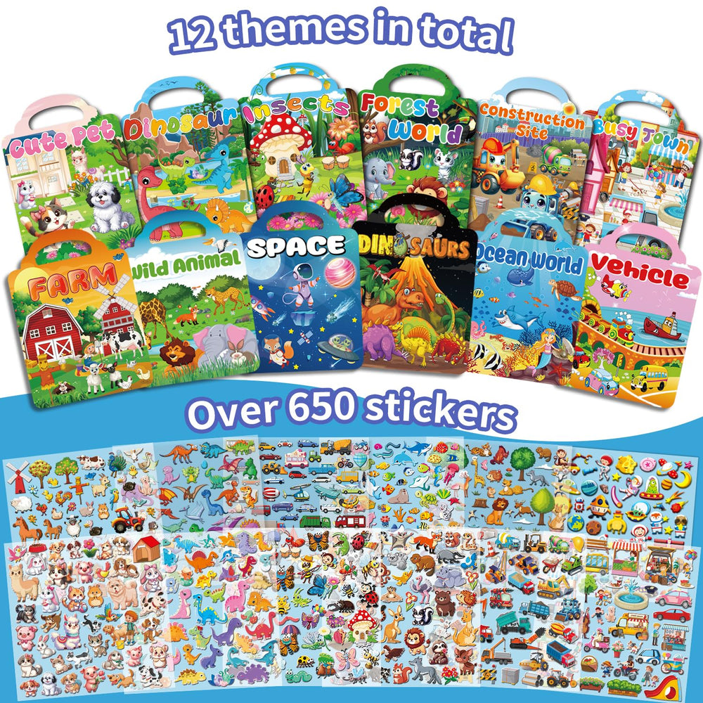 Kalysky insects 3D sticker book provides colorful, tear-resistant stickers for mess-free creativity.