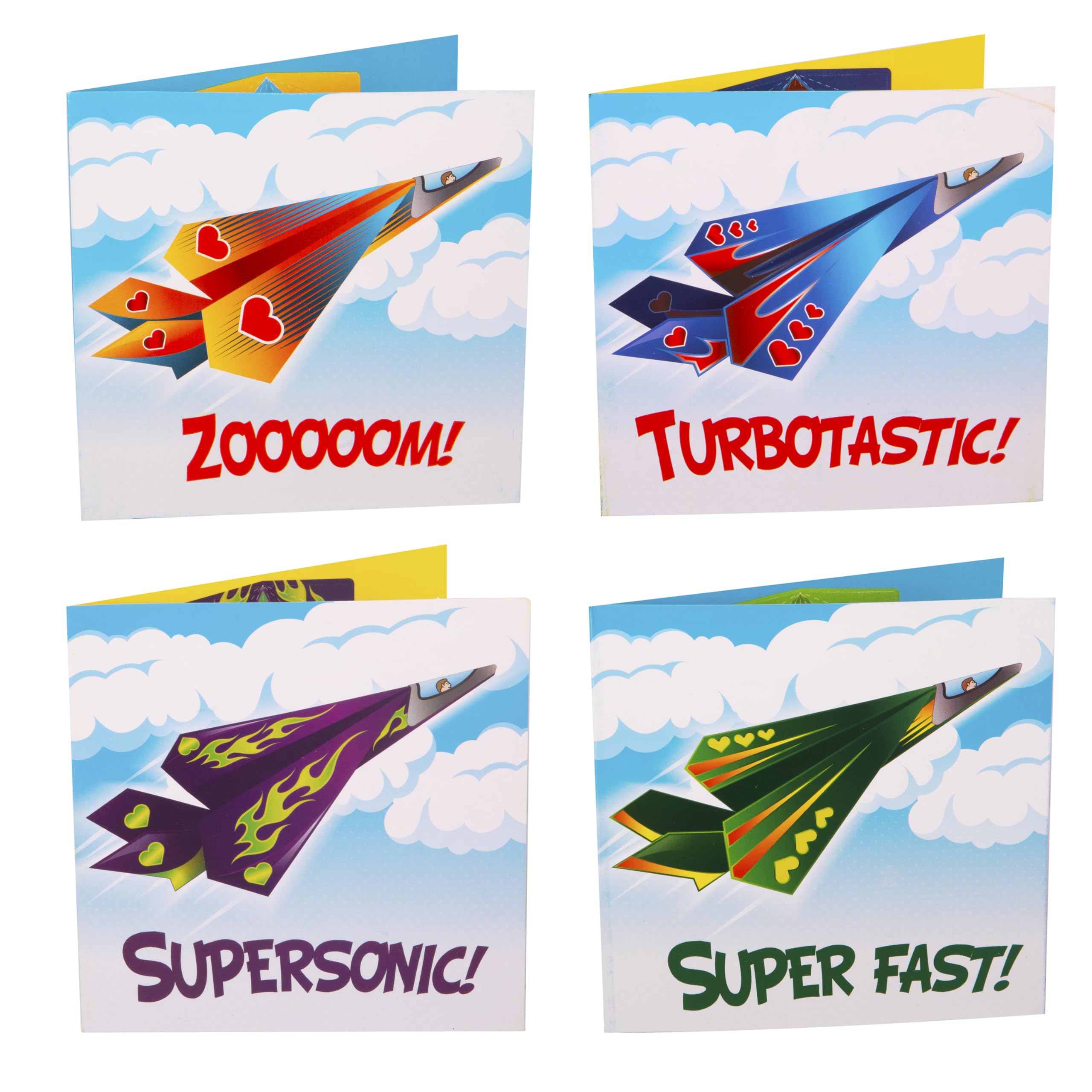 Kangaroo 28-pack flying paper airplane valentines card design C for joyful party favors.