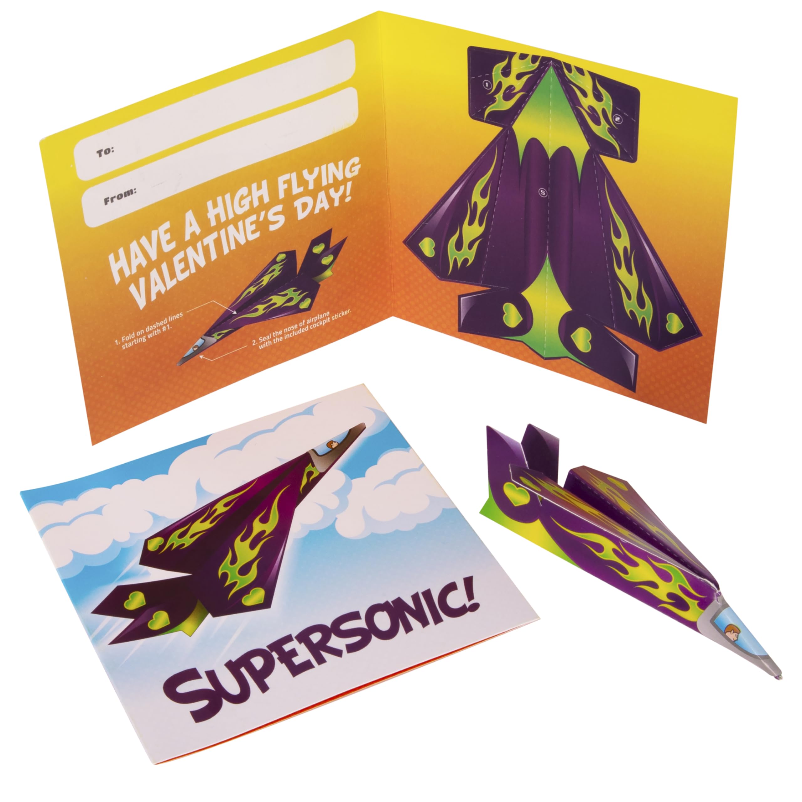 Kangaroo 28-pack pilot stickers enhance interactive valentine crafts.